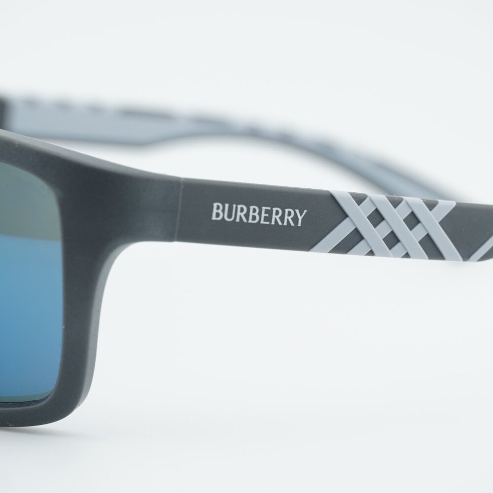 Burberry BE4483 423355 Sunglasses Grey Rectangle Frame, Blue Mirror Lenses - Picture 2 of 8
